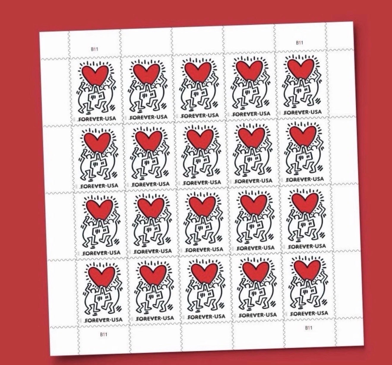 2025 USPS SHEET OF 20 FIRST CLASS LETTER STAMPS LOVE 78¢