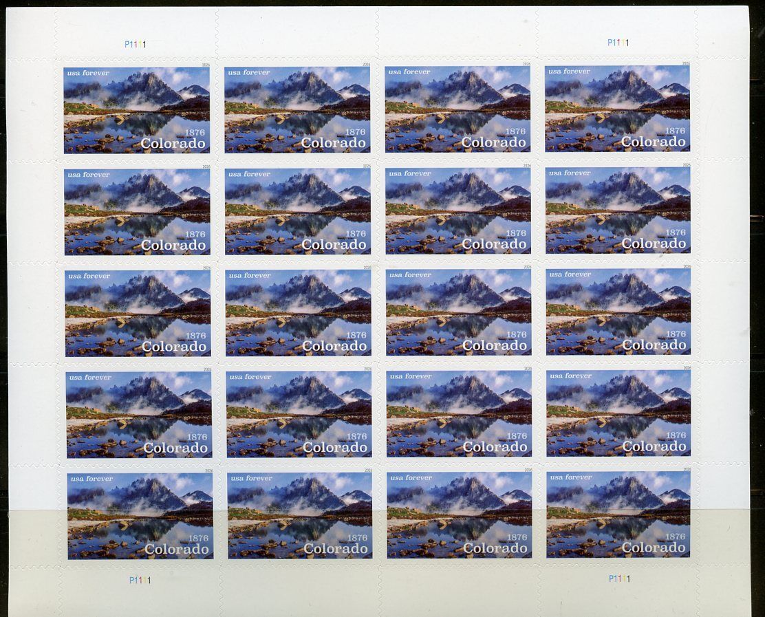 2026 USPS SHEET OF 20 FIRST CLASS LETTER STAMPS COLORADO STATEHOOD 78¢