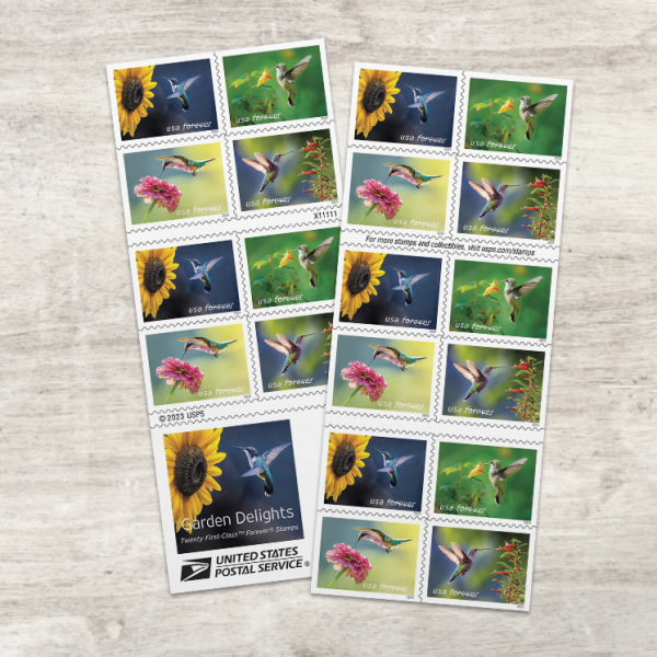 2024 USPS SHEET OF 20 FIRST CLASS LETTER STAMPS GARDEN DELIGHTS 78¢