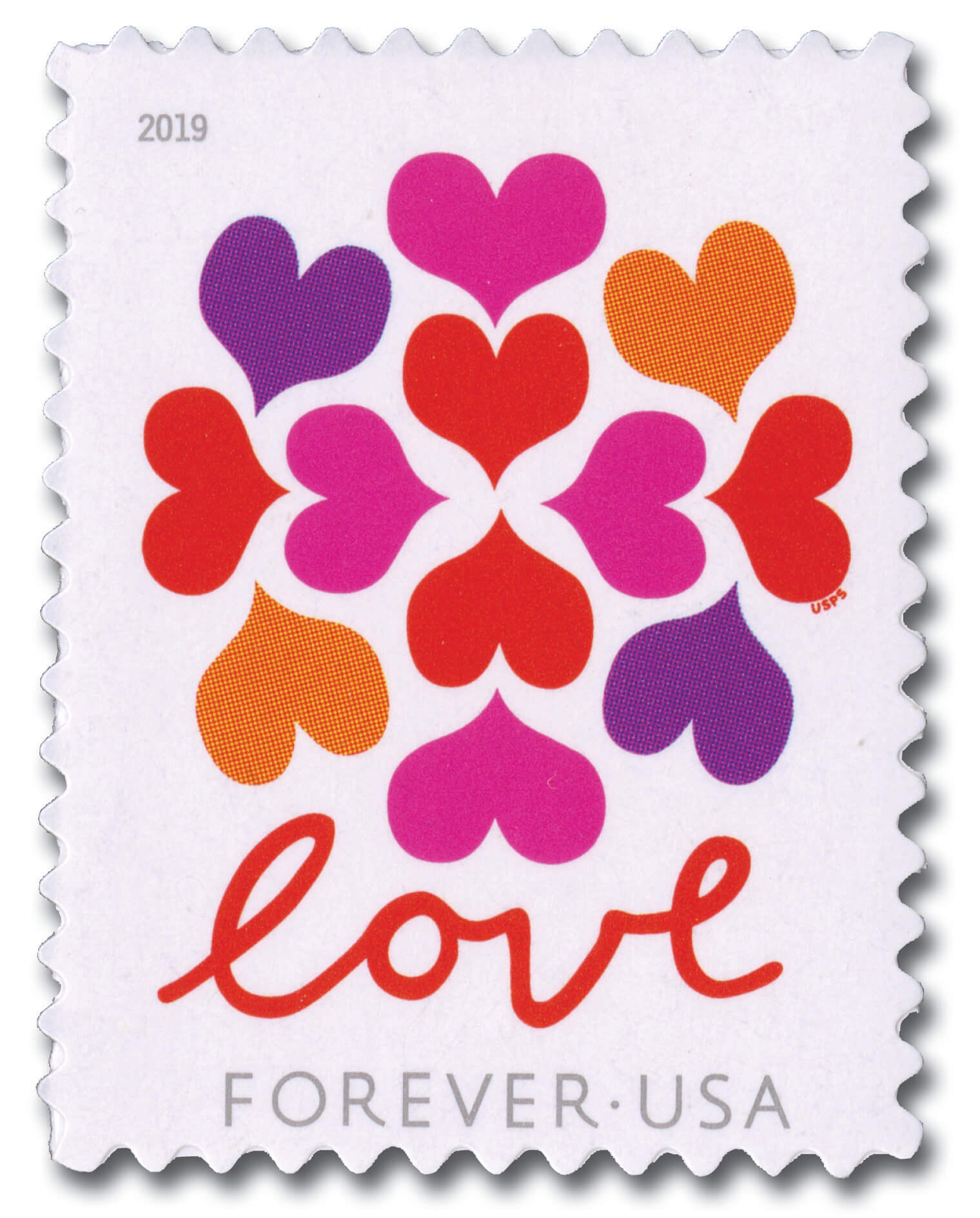 2019 USPS SHEET OF 20 FIRST CLASS LETTER STAMPS LOVE 78¢