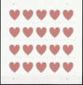 2020 USPS SHEET OF 20 FIRST CLASS LETTER STAMPS MADE OF HEARTS 78¢