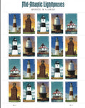 2021 USPS SHEET OF 20 FIRST CLASS LETTER STAMPS MID-ATLANTIC LIGHTHOUSES 78¢