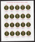 2025 USPS SHEET OF 20 FOREVER LETTER STAMPS CELEBRATING 250 YEARS OF US ARMY 78¢