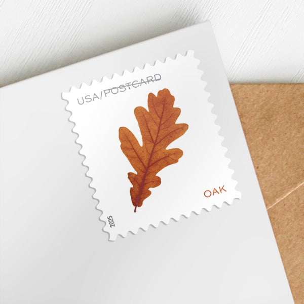 2025 USPS SHEET OF 20 POSTCARD STAMPS VIBRANT LEAVES 61¢