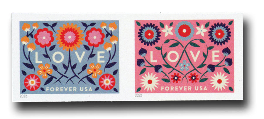 2022 USPS SHEET OF 20 FIRST CLASS LETTER STAMPS LOVE 78¢