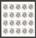 2015 USPS SHEET OF 20 FIRST CLASS LETTER STAMPS VINTAGE ROSE 78¢