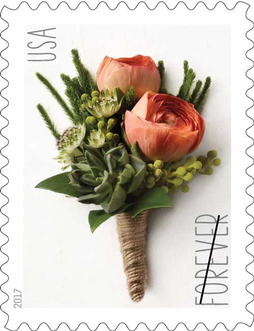 2017 USPS SHEET OF 20 FIRST CLASS LETTER STAMPS CELEBRATION BOUTONNIÈRE 78¢
