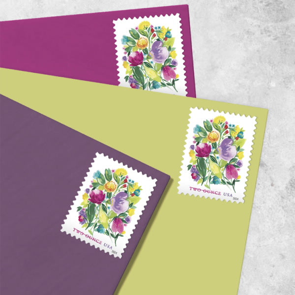 2024 USPS SHEET OF 20 TWO OUNCE STAMPS WEDDING BLOOMS 1.07¢