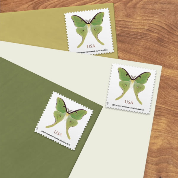2025 USPS SHEET OF 20 NON-MACHINEABLE LETTER STAMPS LUNA MOTH 1.27¢