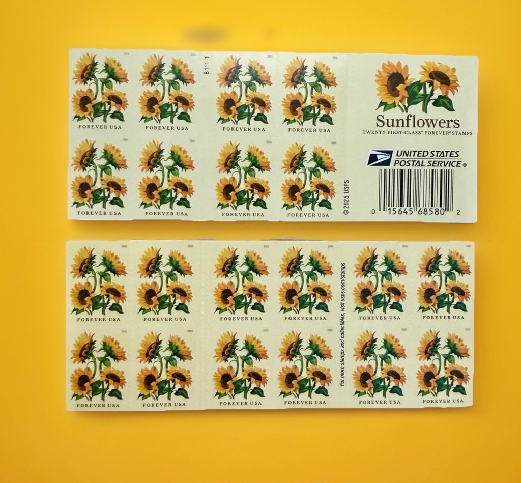 2026 USPS SHEET OF 20 FIRST CLASS LETTER STAMPS SUNFLOWERS 78¢