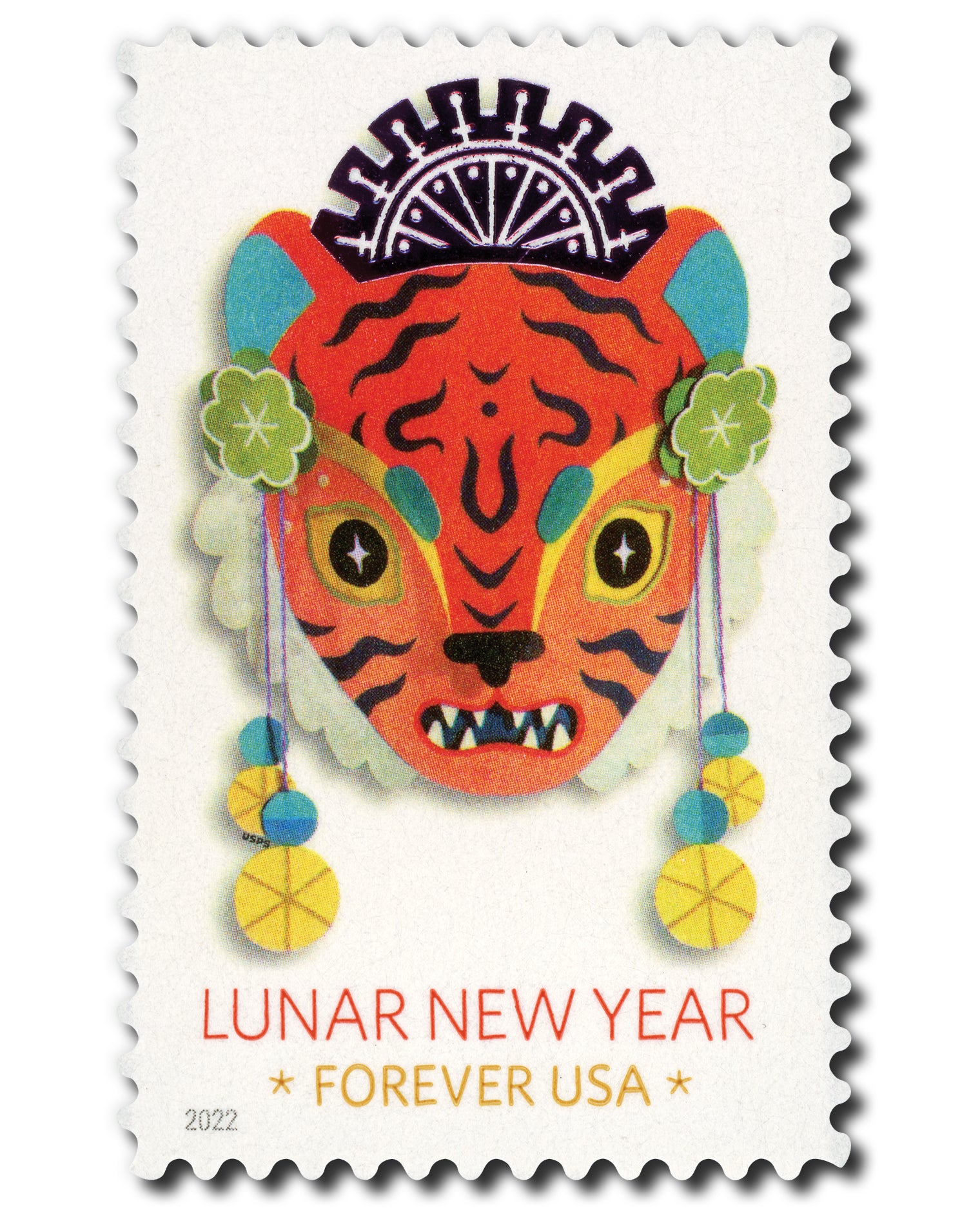 2022 USPS SHEET OF 20 FIRST CLASS LETTER STAMPS LUNAR NEW YEAR- TIGER 78¢