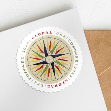 2025 USPS SHEET OF 10 GLOBAL STAMPS- 1794 COMPASS ROSE 1.70¢