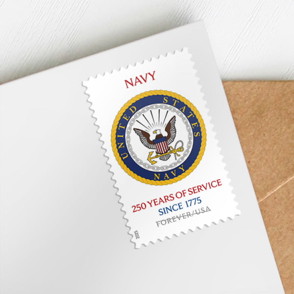 2025 USPS SHEET OF 20 FOREVER LETTER STAMPS CELEBRATING 250 YEARS OF US NAVY 78¢