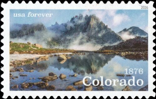 2026 USPS SHEET OF 20 FIRST CLASS LETTER STAMPS COLORADO STATEHOOD 78¢