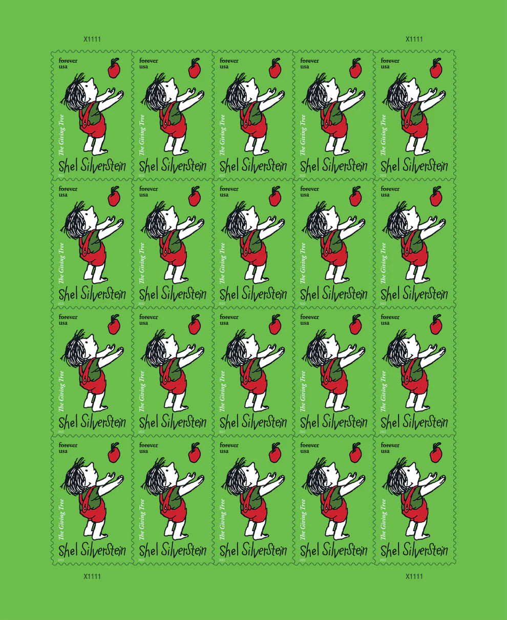 2022 USPS SHEET OF 20 FIRST CLASS LETTER STAMPS SHEL SILVERSTEIN 78¢