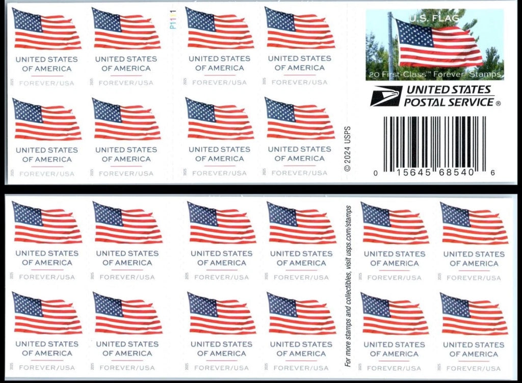 2025 USPS SHEETS FIRST CLASS LETTER STAMPS U.S. FLAGS 78¢