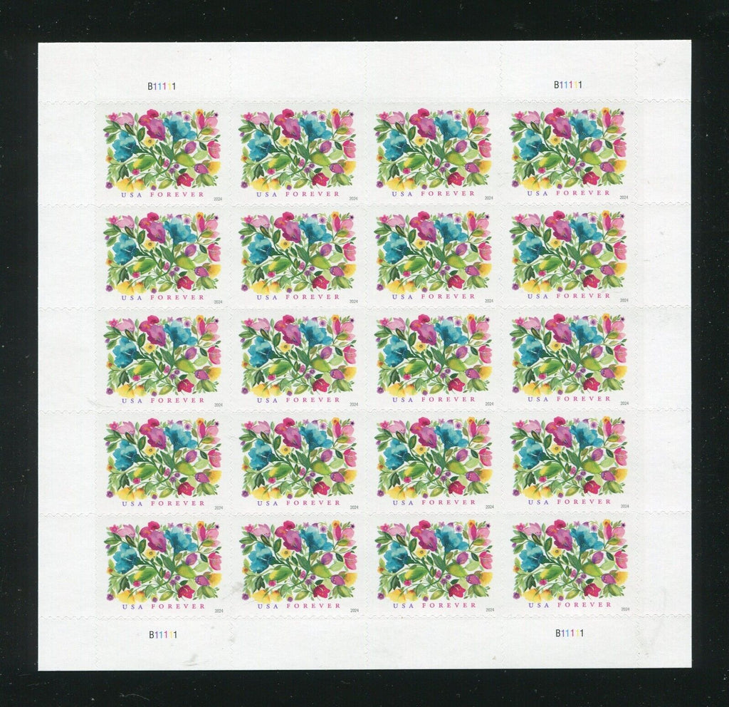 2024 USPS SHEET OF 20 FIRST CLASS LETTER STAMPS CELEBRATION BLOOMS 78¢