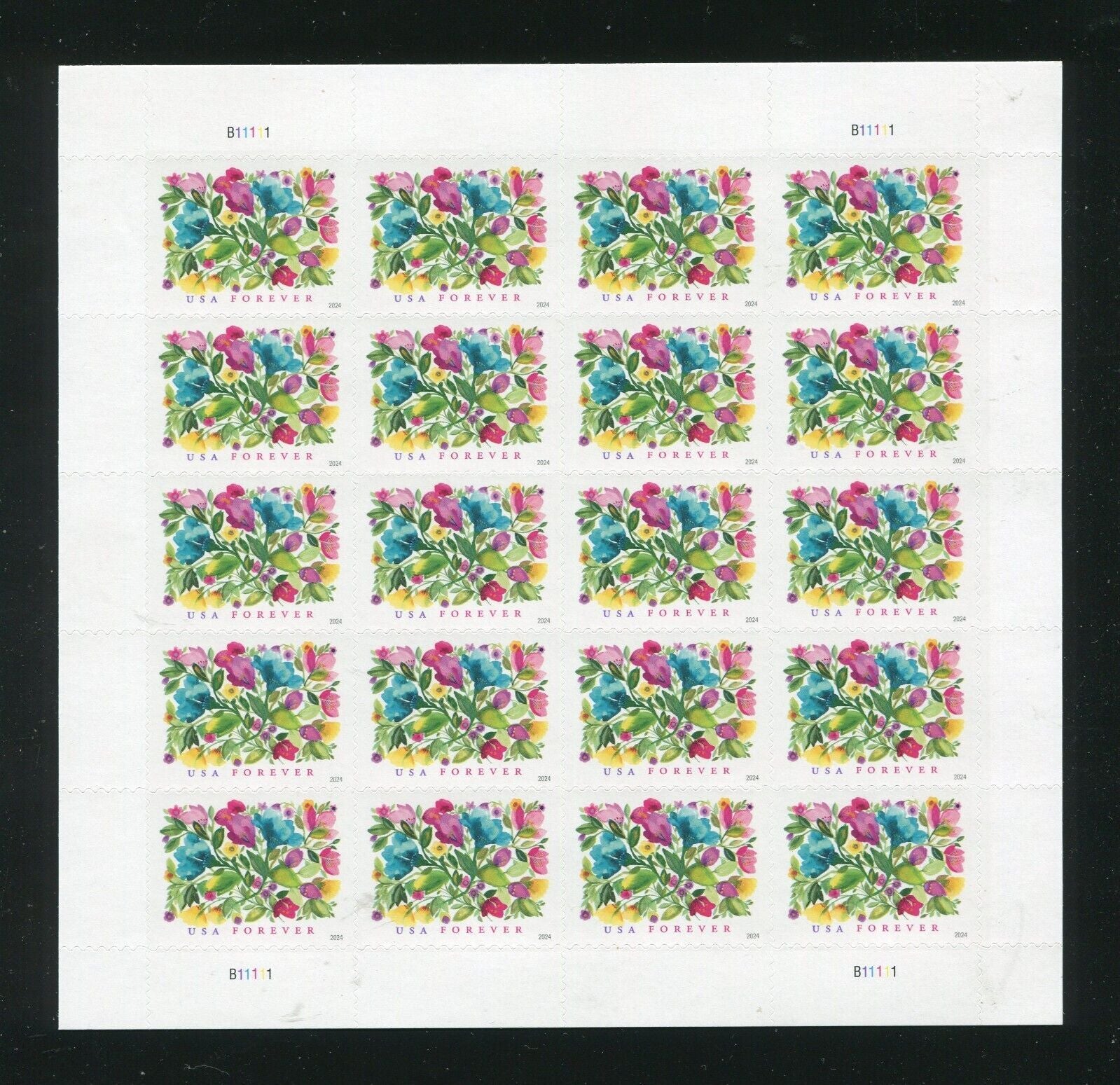 2024 USPS SHEET OF 20 FIRST CLASS LETTER STAMPS CELEBRATION BLOOMS 78¢
