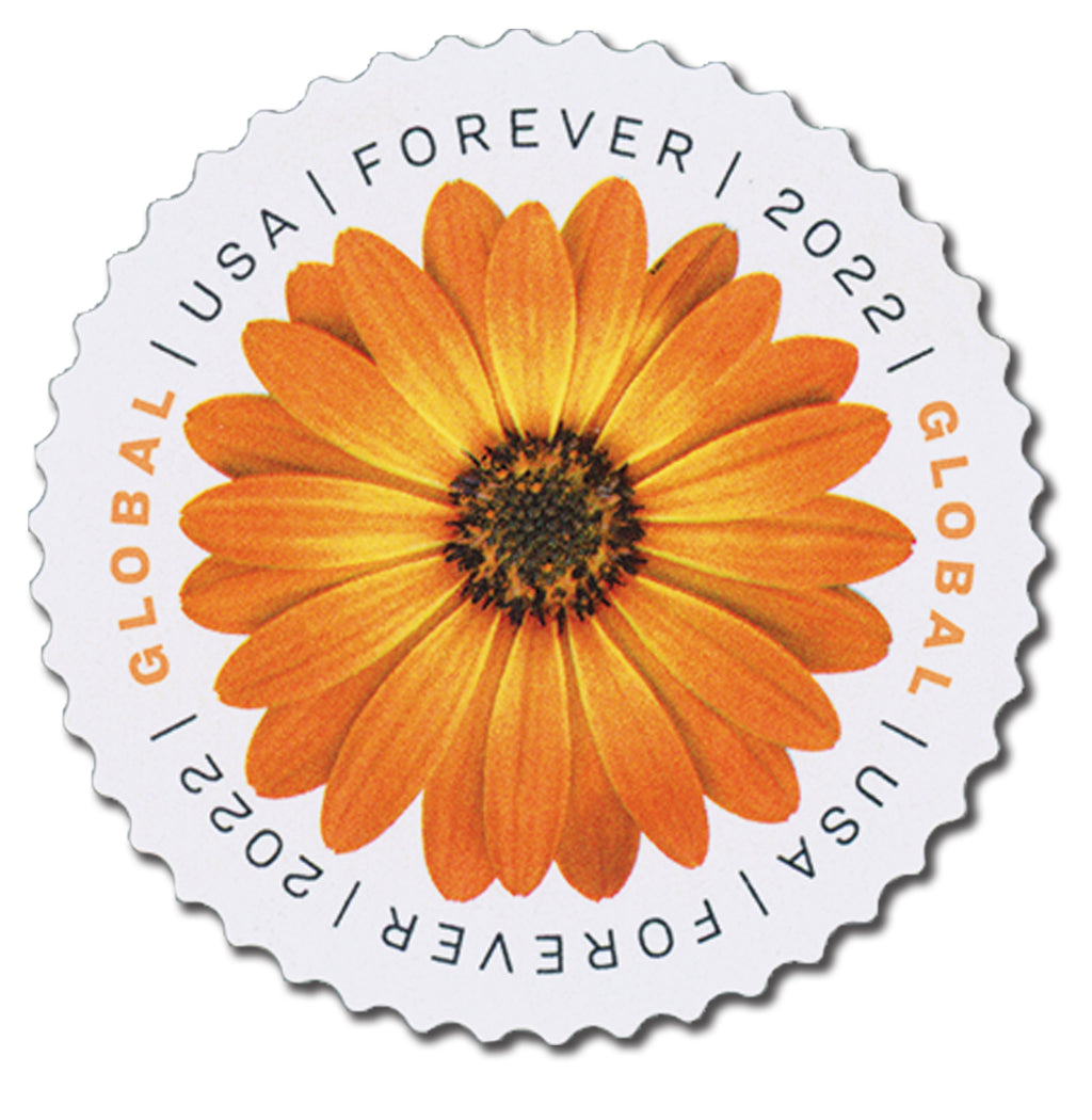 2022 USPS SHEET OF 10 GLOBAL STAMPS- AFRICAN DAISY 1.70¢