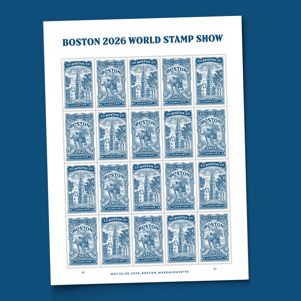 2026 USPS 100 FIRST CLASS LETTER STAMPS BOSTON 2026 WORLD STAMP SHOW 82¢