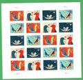 2026 USPS SHEET OF 20 FIRST CLASS LETTER STAMPS LOVE BIRDS 78¢