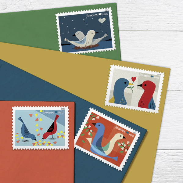 2026 USPS SHEET OF 20 FIRST CLASS LETTER STAMPS LOVE BIRDS 78¢